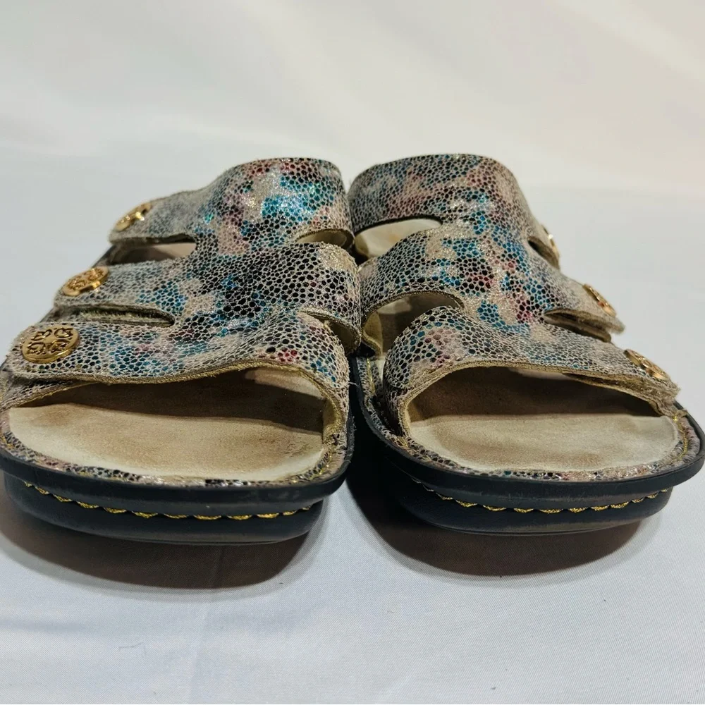 Alegria Venice Dinah Fawn Dottie Leather Slides Strappy Sandals Shoe Sz 39 9/9.5